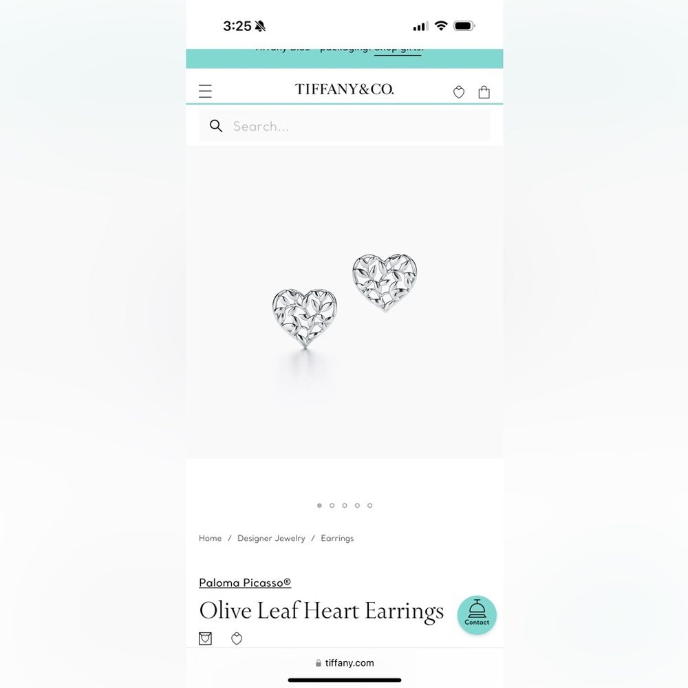 Tiffany & Co Olive Leaf Heart Earrings
